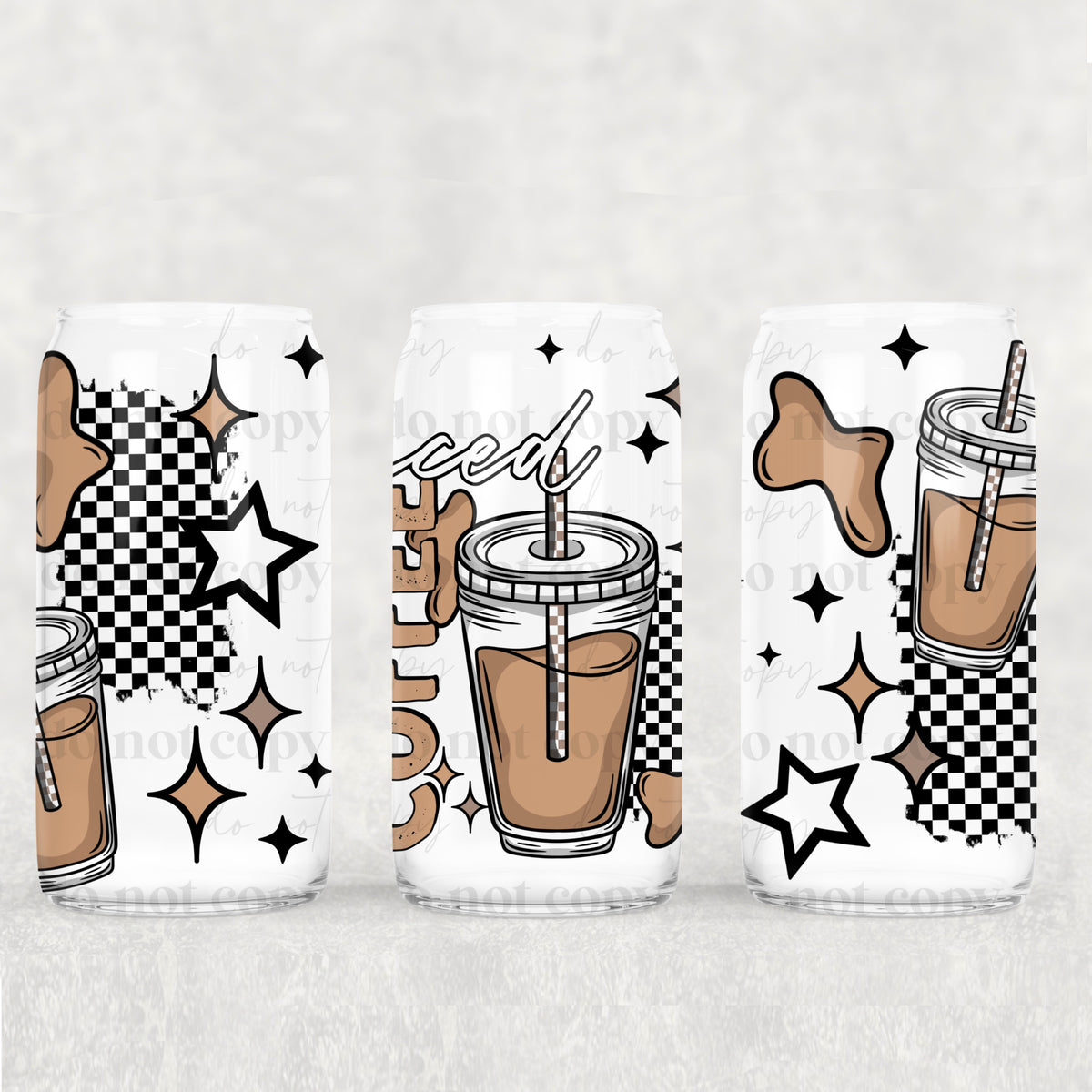 Iced Coffee 16oz Glass Wrap