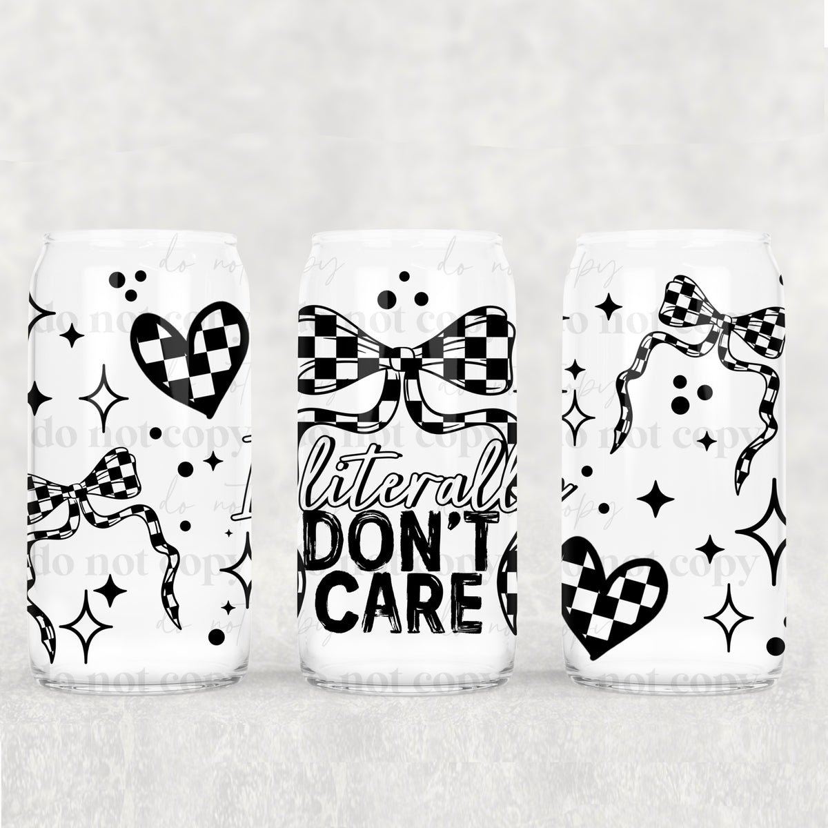 Don't Care 16oz Glass Wrap