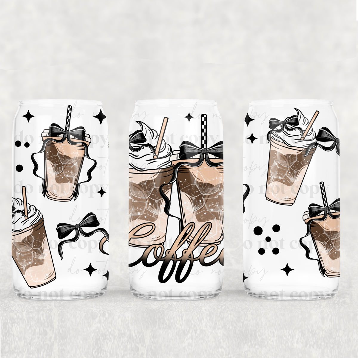 Black Coffee Coquette 16oz Glass Wrap