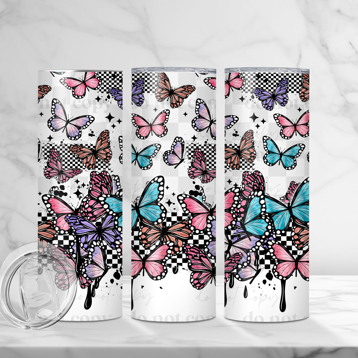 Checker Butterfly Tumbler Wrap