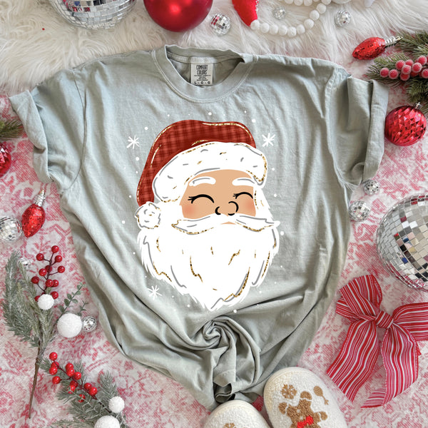 Plaid Santa 2 Skin Tones PNG