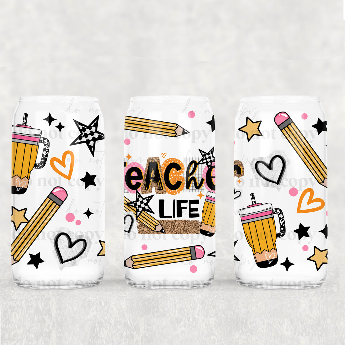 Teacher Life 16oz Glass Wrap