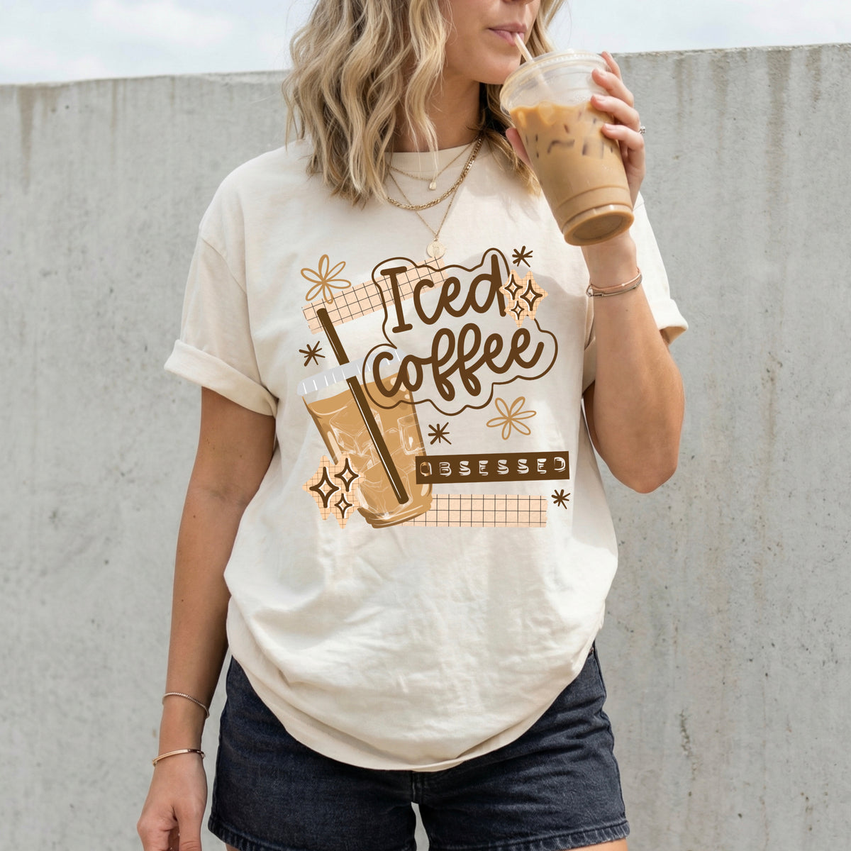 Iced Coffee Obsessed PNG