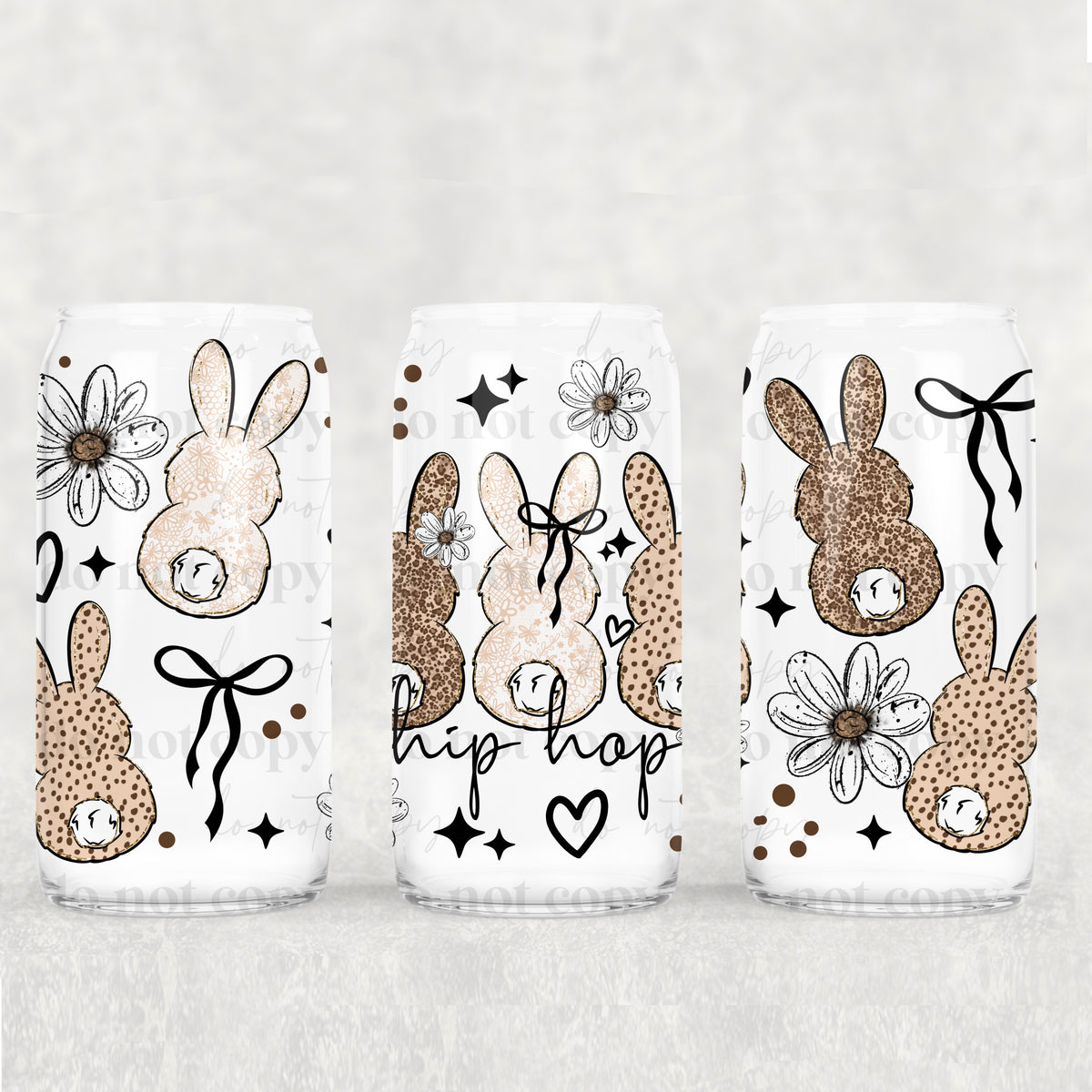 Hip Hop Bunnies 16oz Glass Wrap