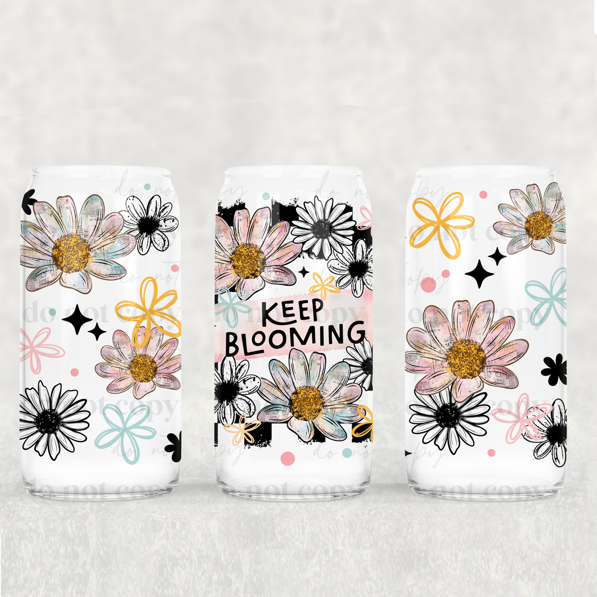 Keep Blooming 16oz Glass Wrap
