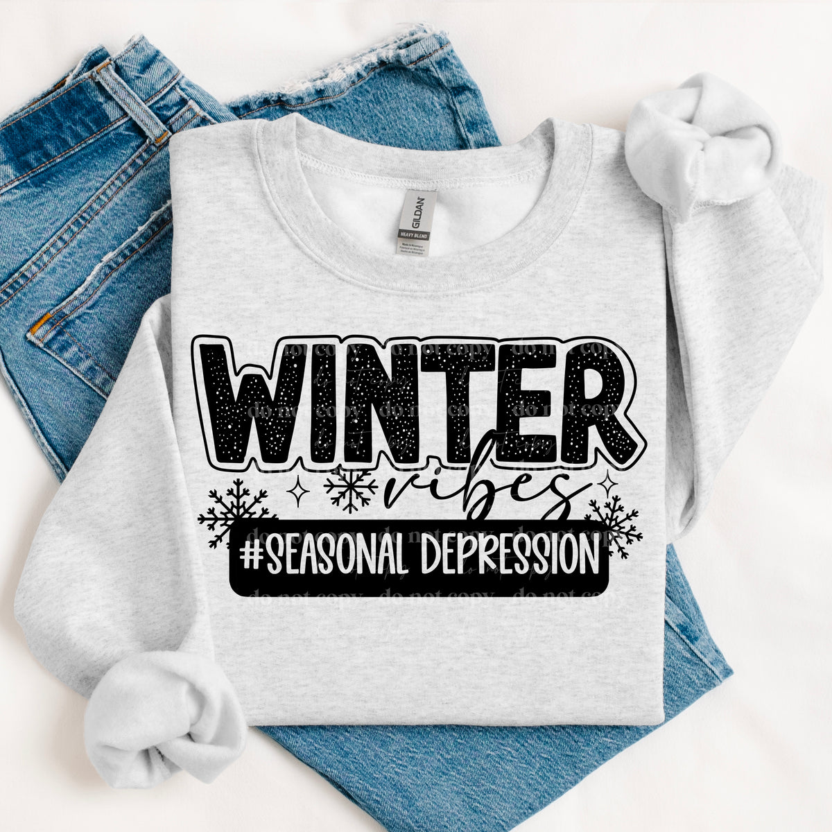 Winter Vibes #Seasonal Depression Single Color PNG