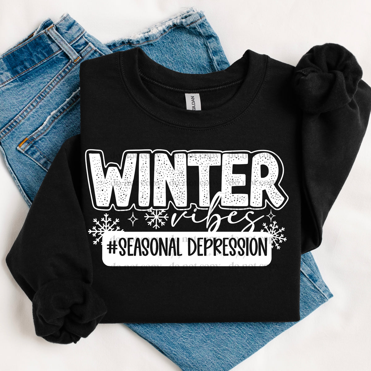 Winter Vibes #Seasonal Depression Single Color PNG