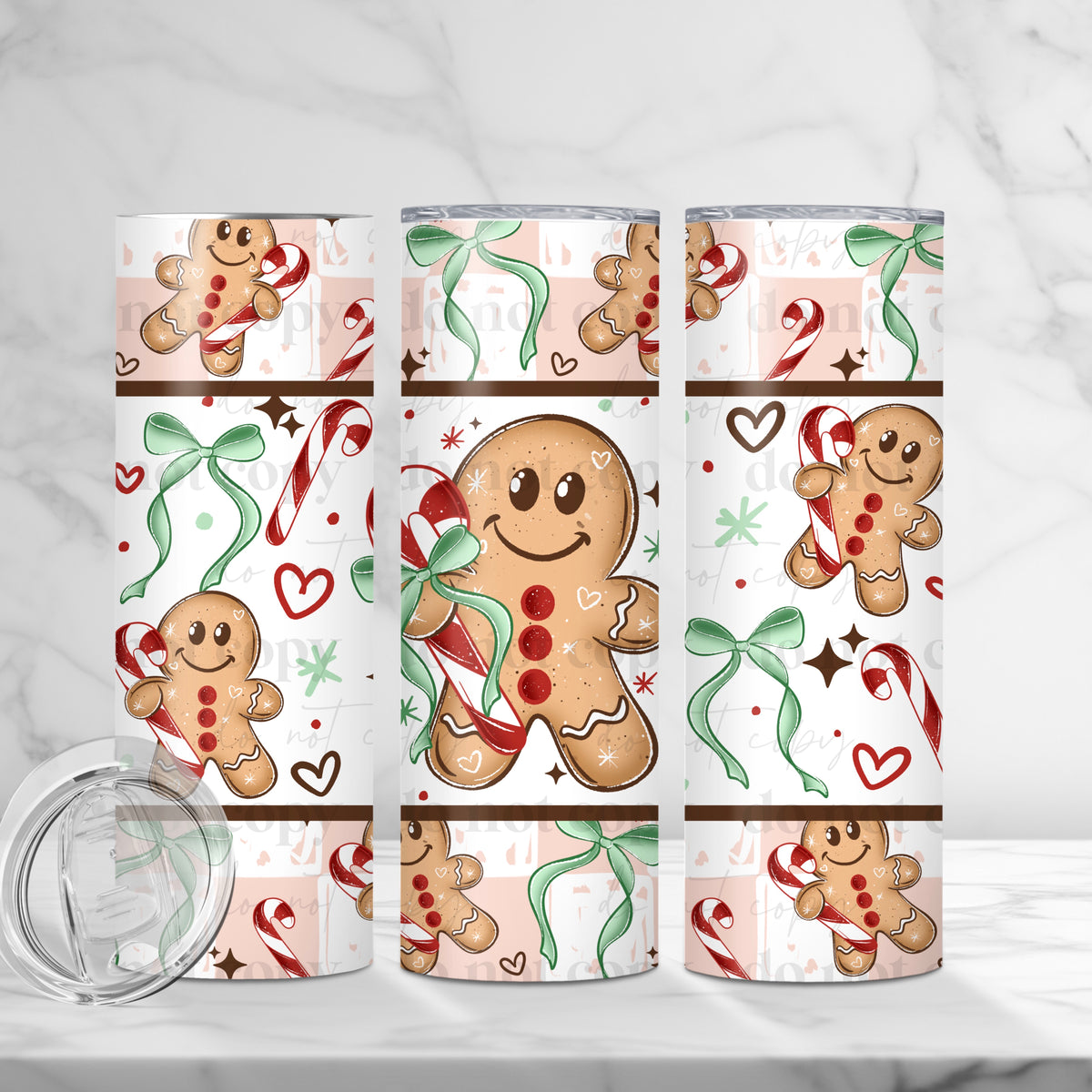 Candy Cane Gingerbread Tumbler Wrap