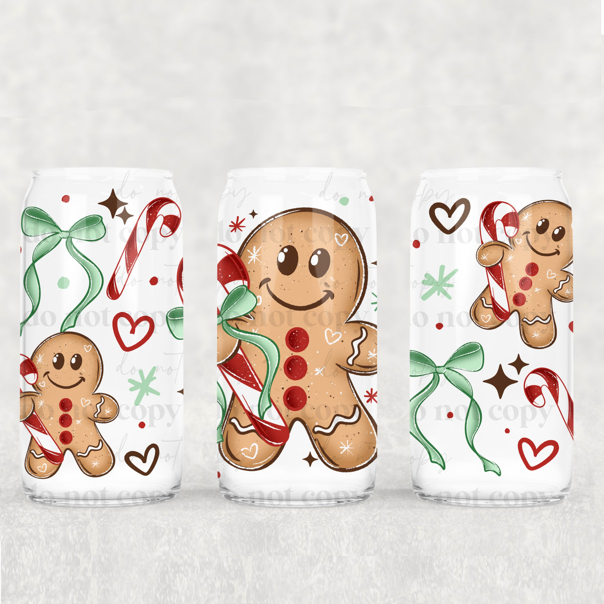 Candy Cane Gingerbread 16oz Glass Wrap
