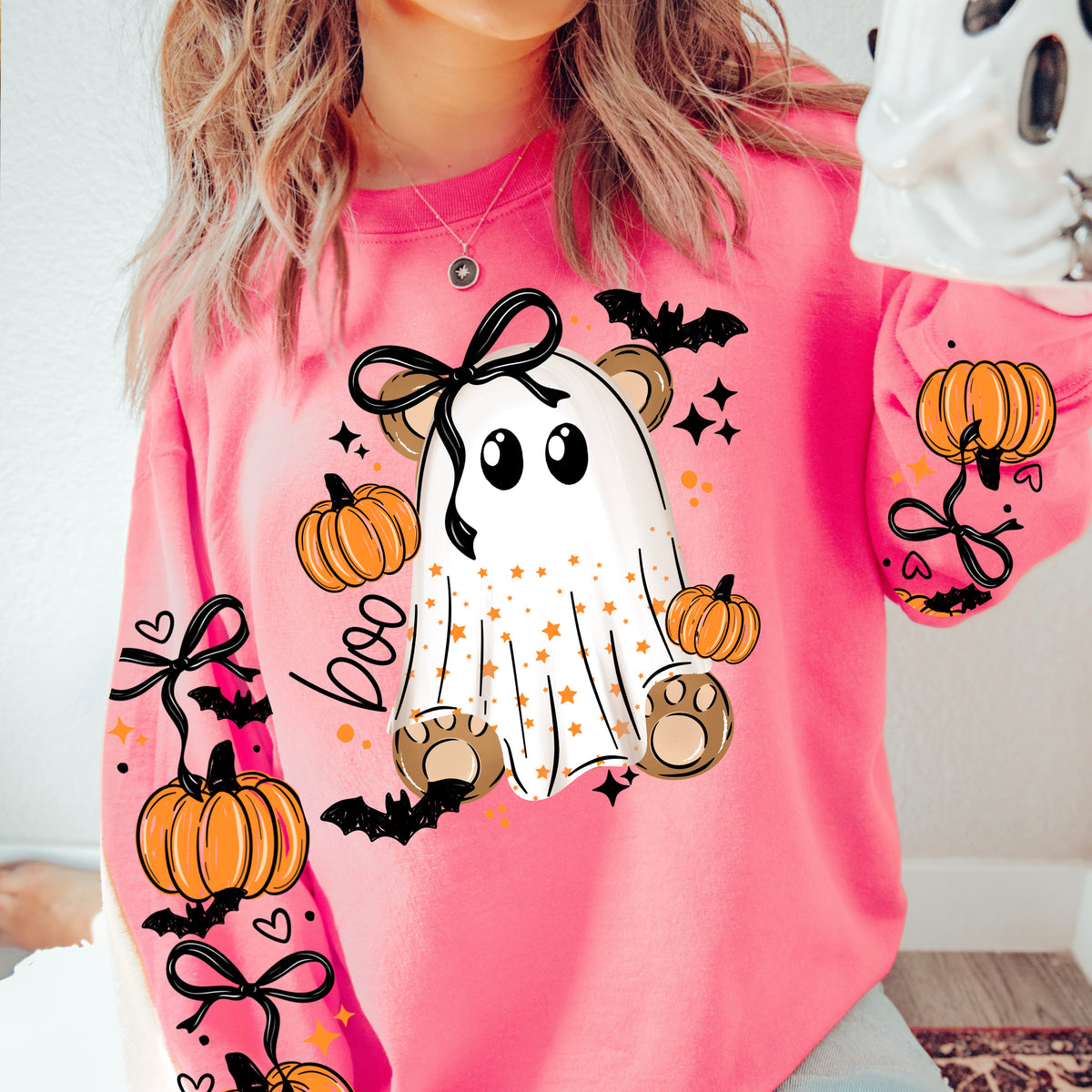 Boo Ghost Bear w/ Sleeves PNG