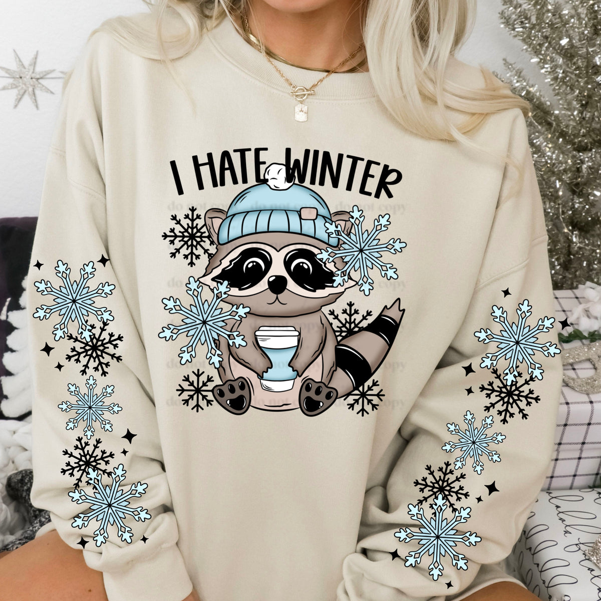 I Hate Winter Raccoon w/ Sleeves PNG