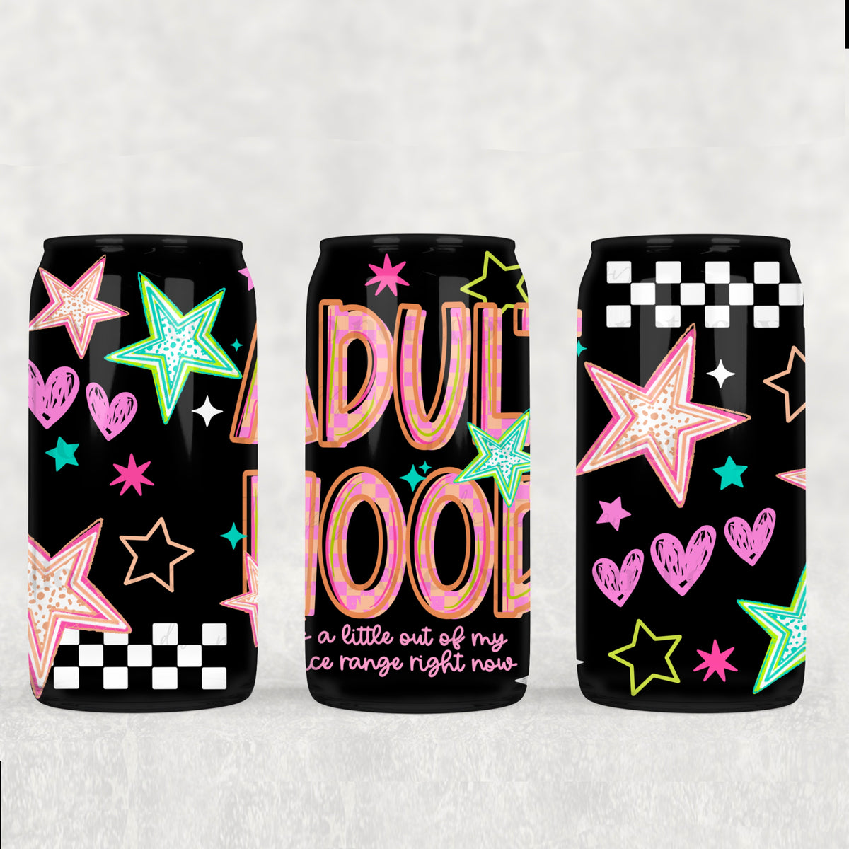 Checker Adulthood 16oz Glass Wrap