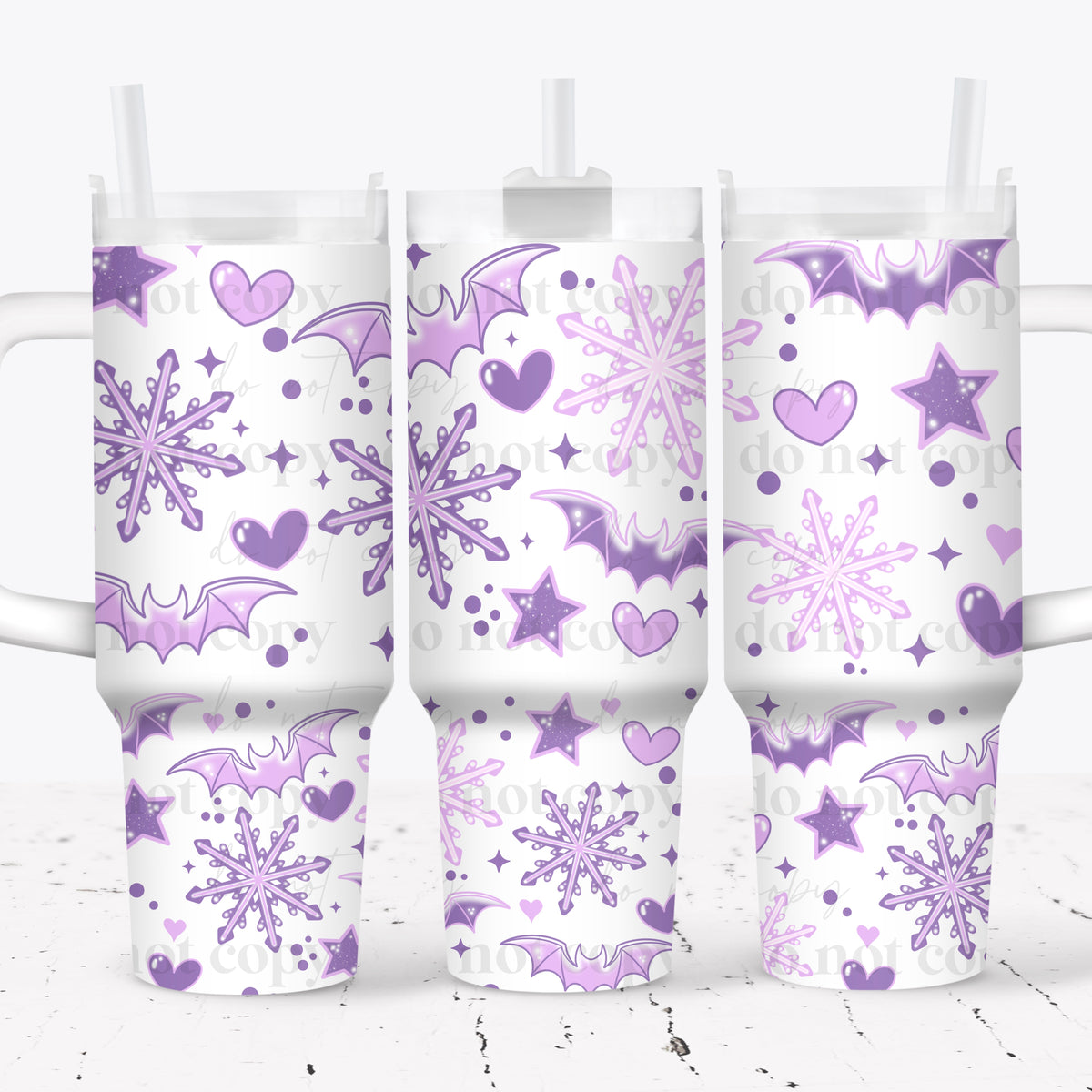 Snowflake Bat 40oz Tumbler Wrap