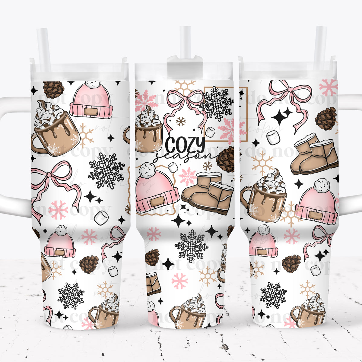 Pink Cozy Season 40oz Tumbler Wrap
