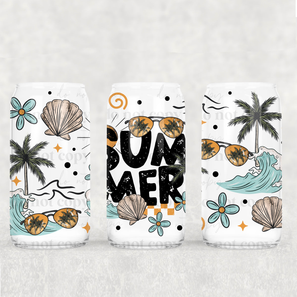 Summer 16oz Glass Wrap