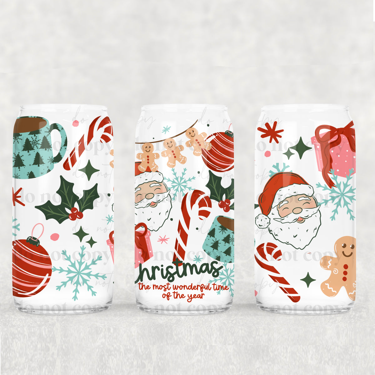 Christmas Things 2 Skin Tones 16oz Glass Wrap