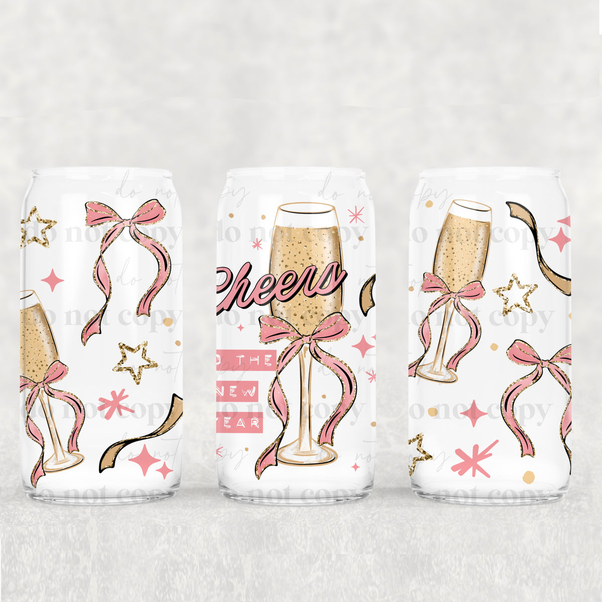 Cheers Pink 16oz Glass Wrap