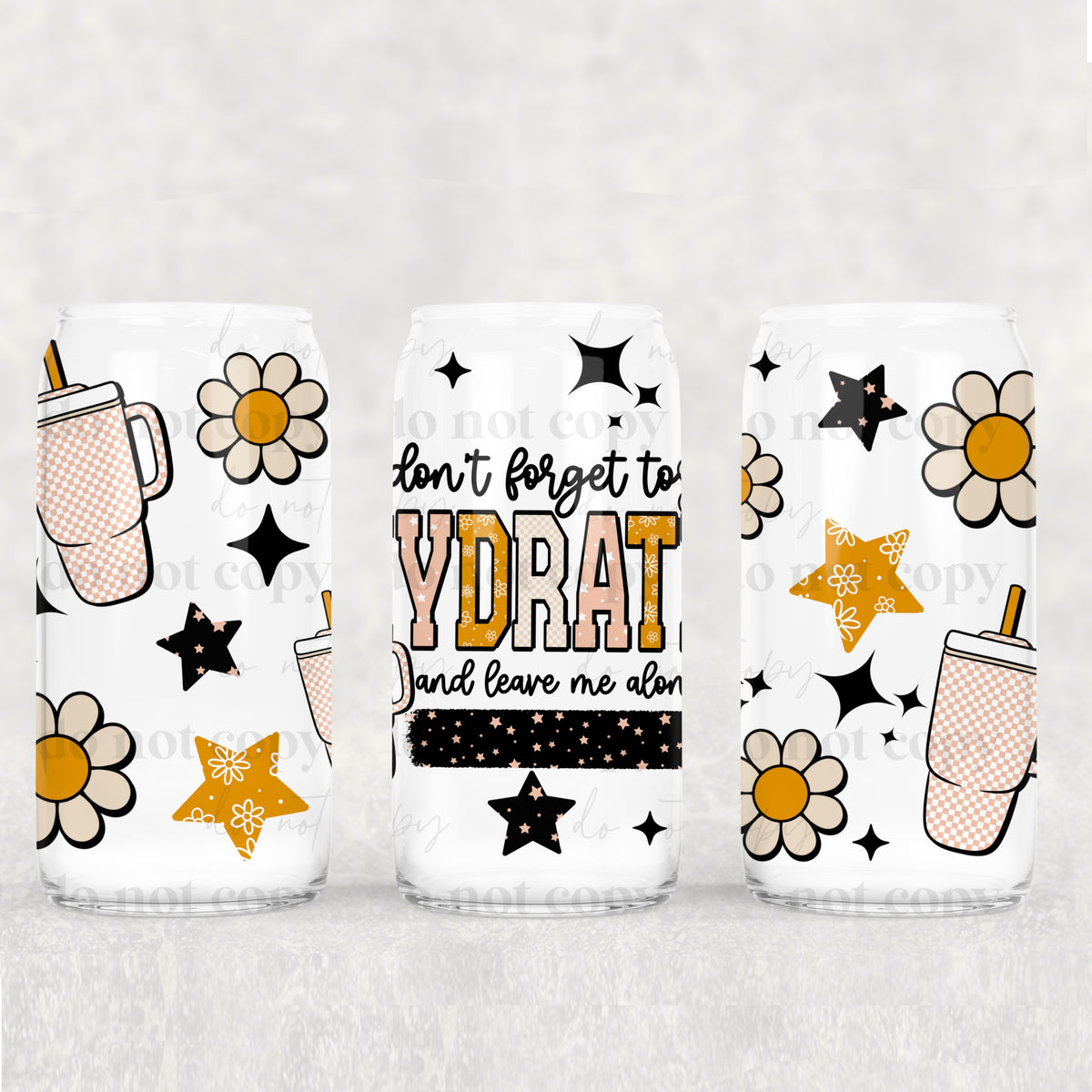 Hydrate & Leave Me Alone 16oz Glass Wrap