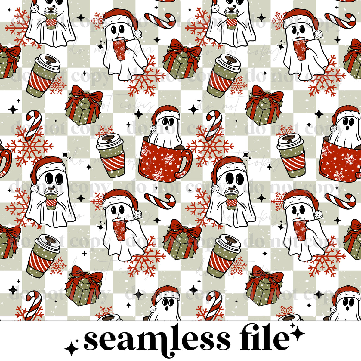 Christmas Ghosties Seamless