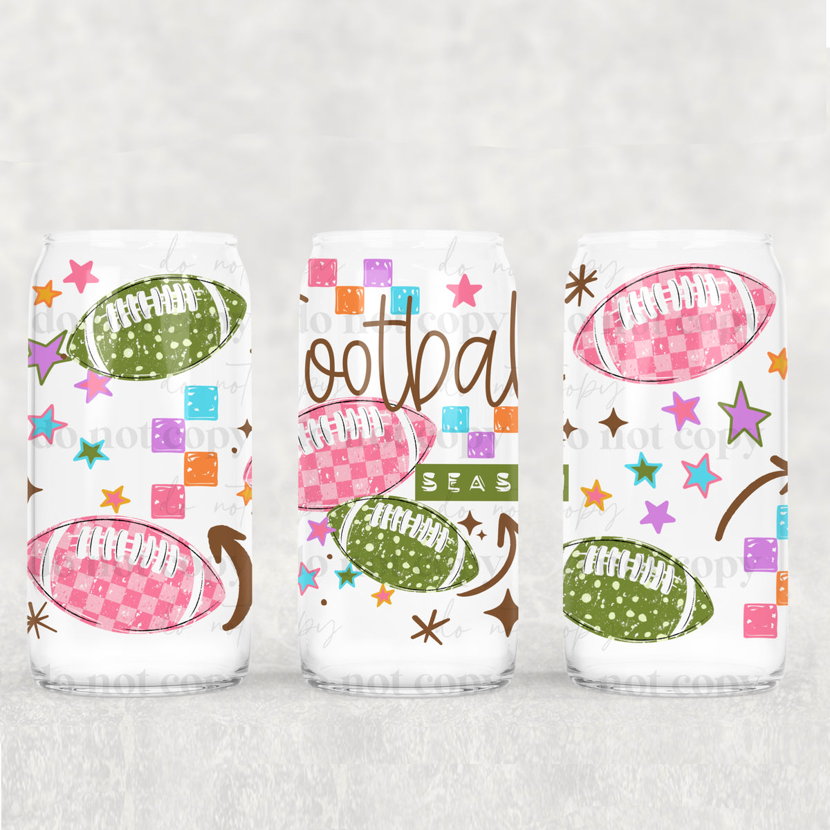 Football Season 16oz Glass Wrap