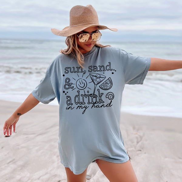 Sun Sand Drink Single Color PNG