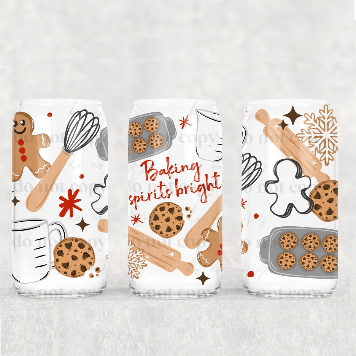 Baking Spirits Bright 16oz Glass Wrap