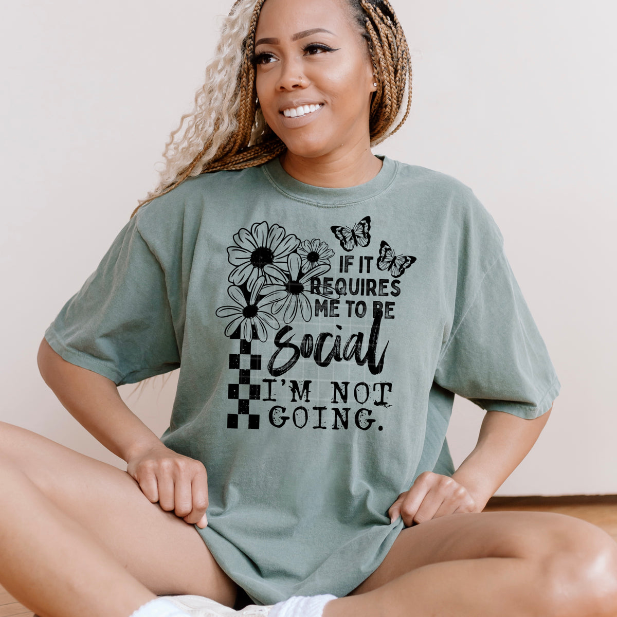 I Am Not Going Single Color PNG