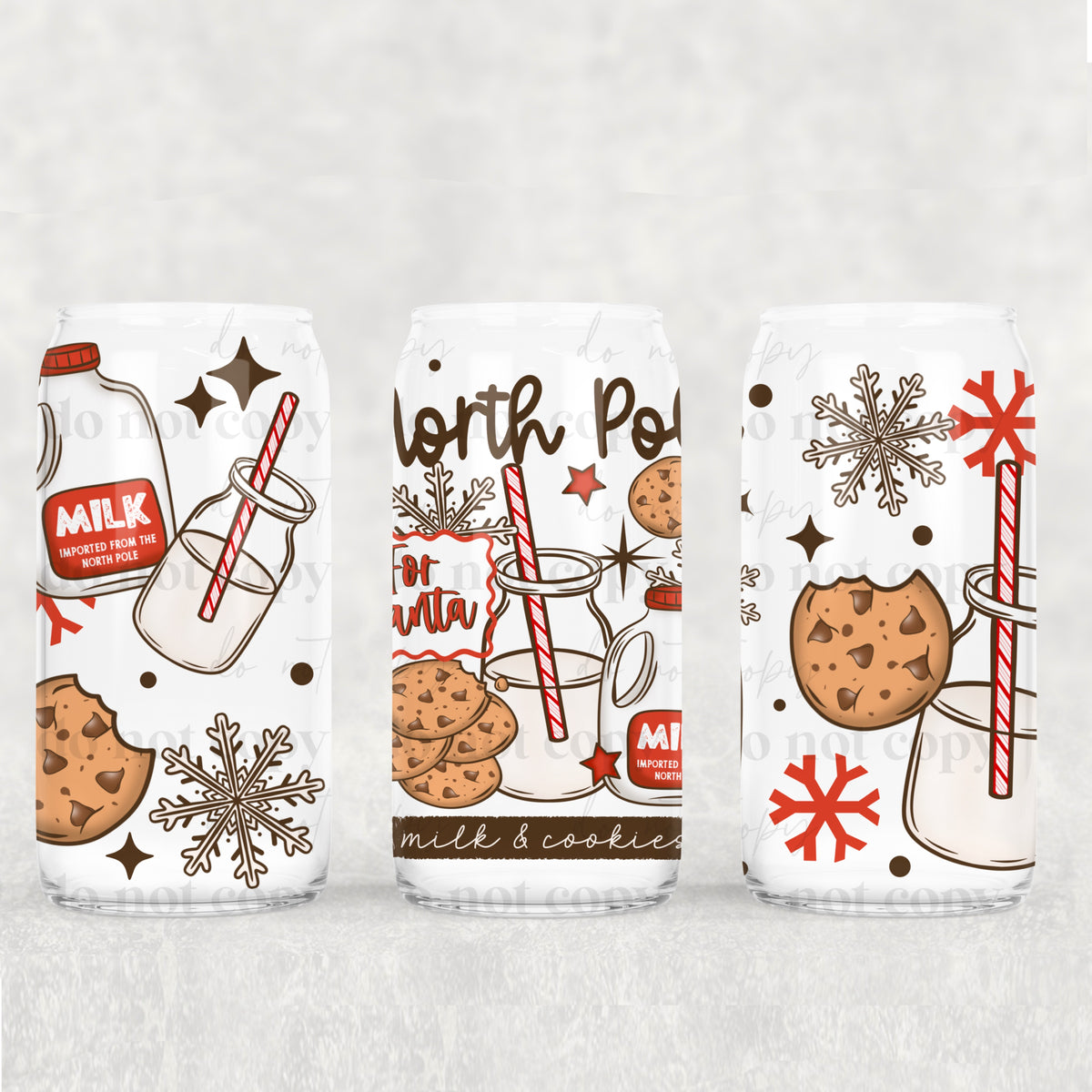 North Pole Cookies 16oz Glass Wrap