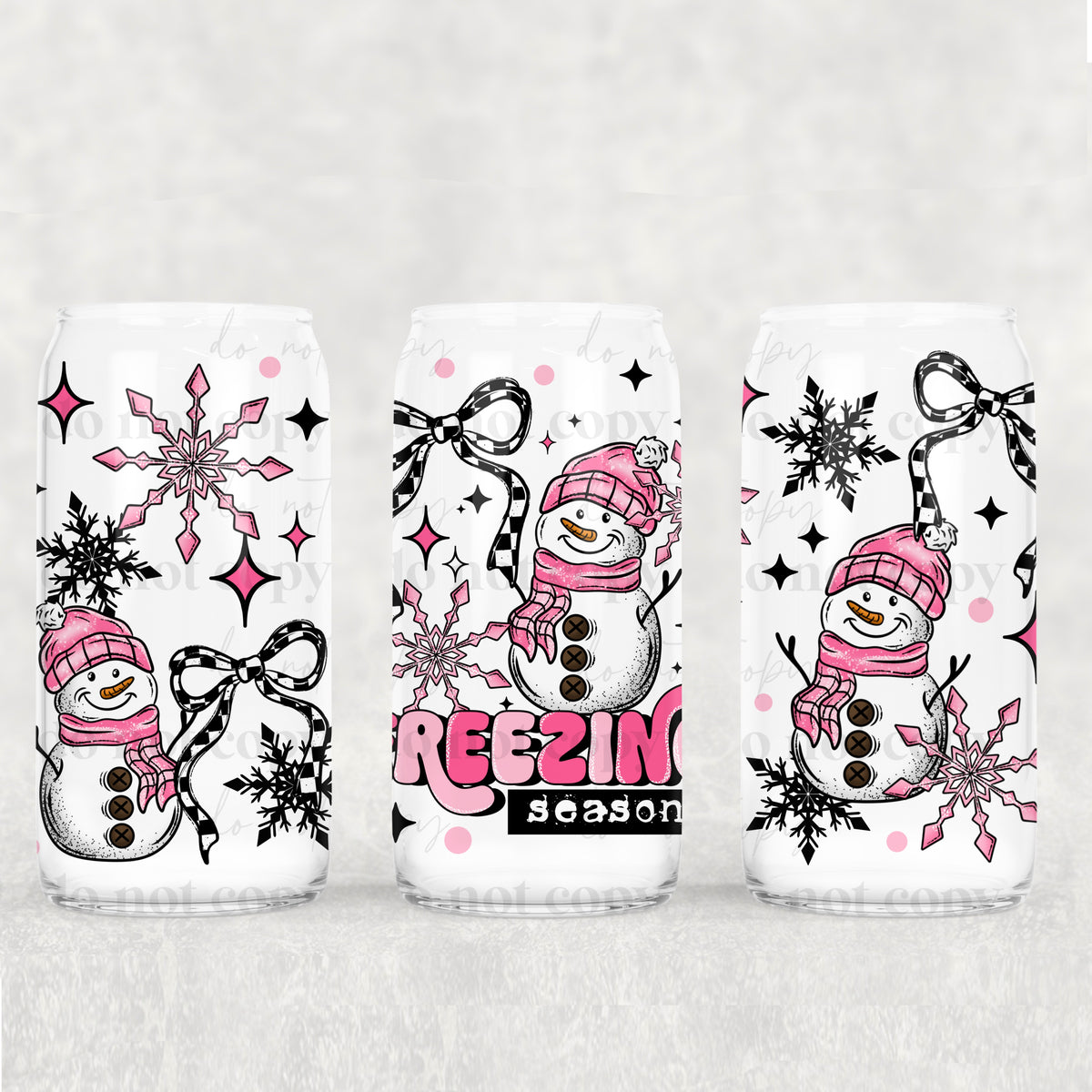 Pink Freezing Season 16oz Glass Wrap