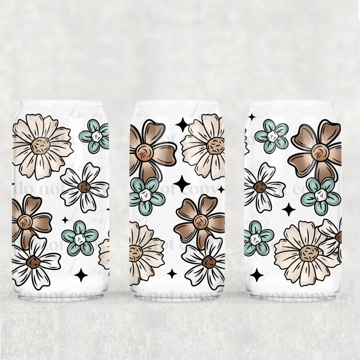 Floral 16oz Glass Wrap