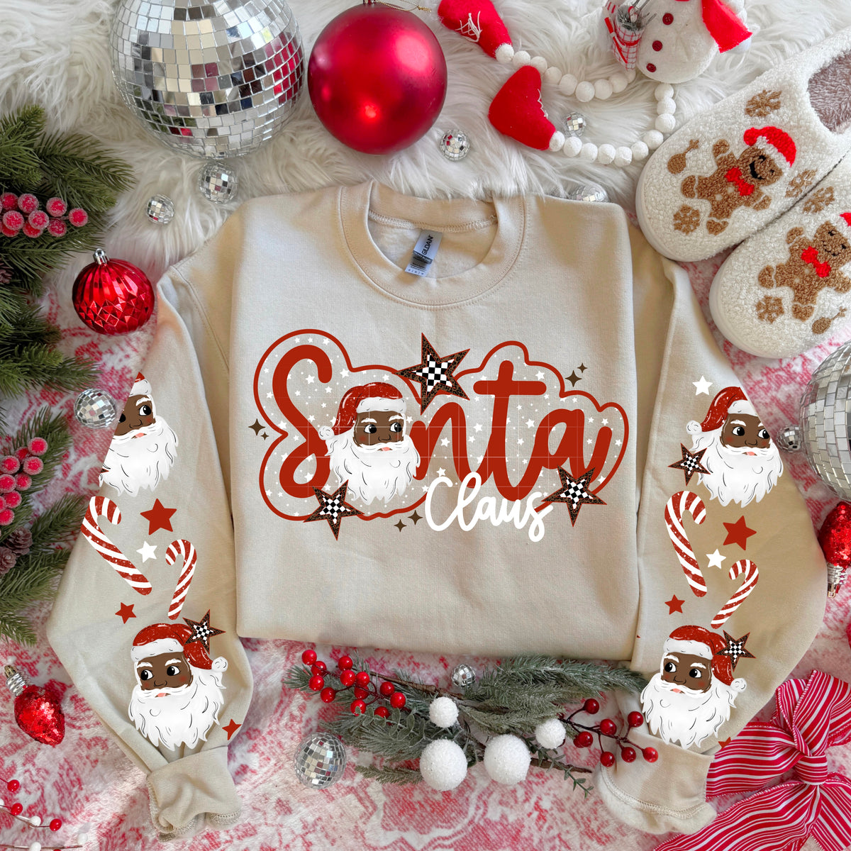 Santa Claus 2 Skin Tones w/ Sleeves PNG