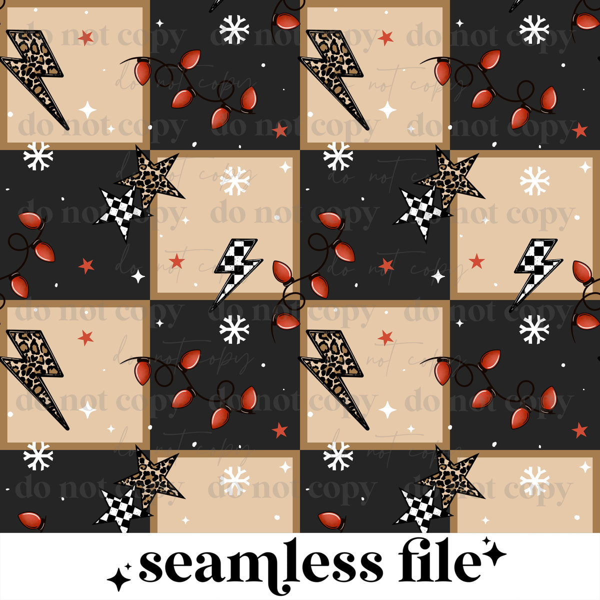 Jingle Bell Rock Checker Seamless