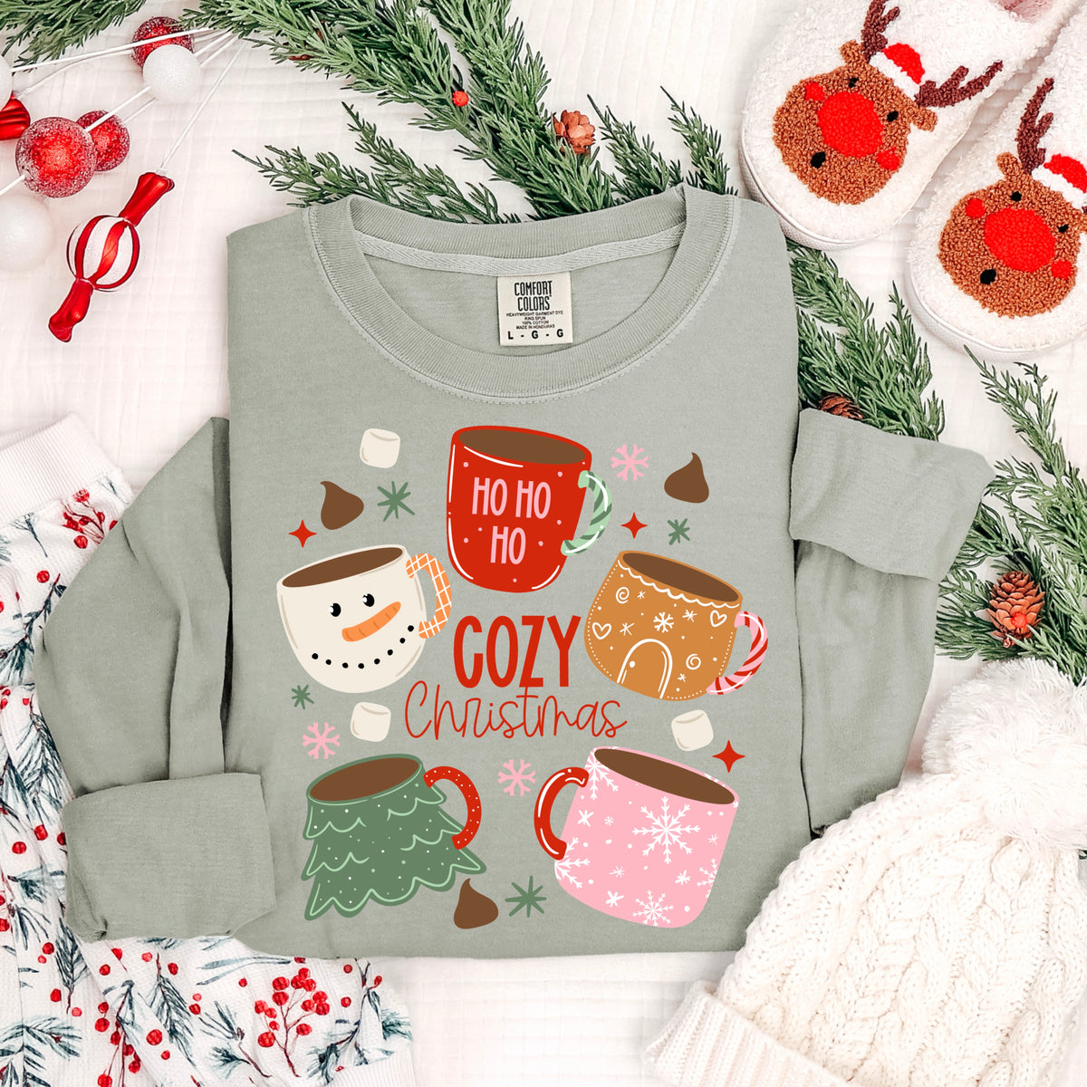 Cozy Christmas Mugs PNG