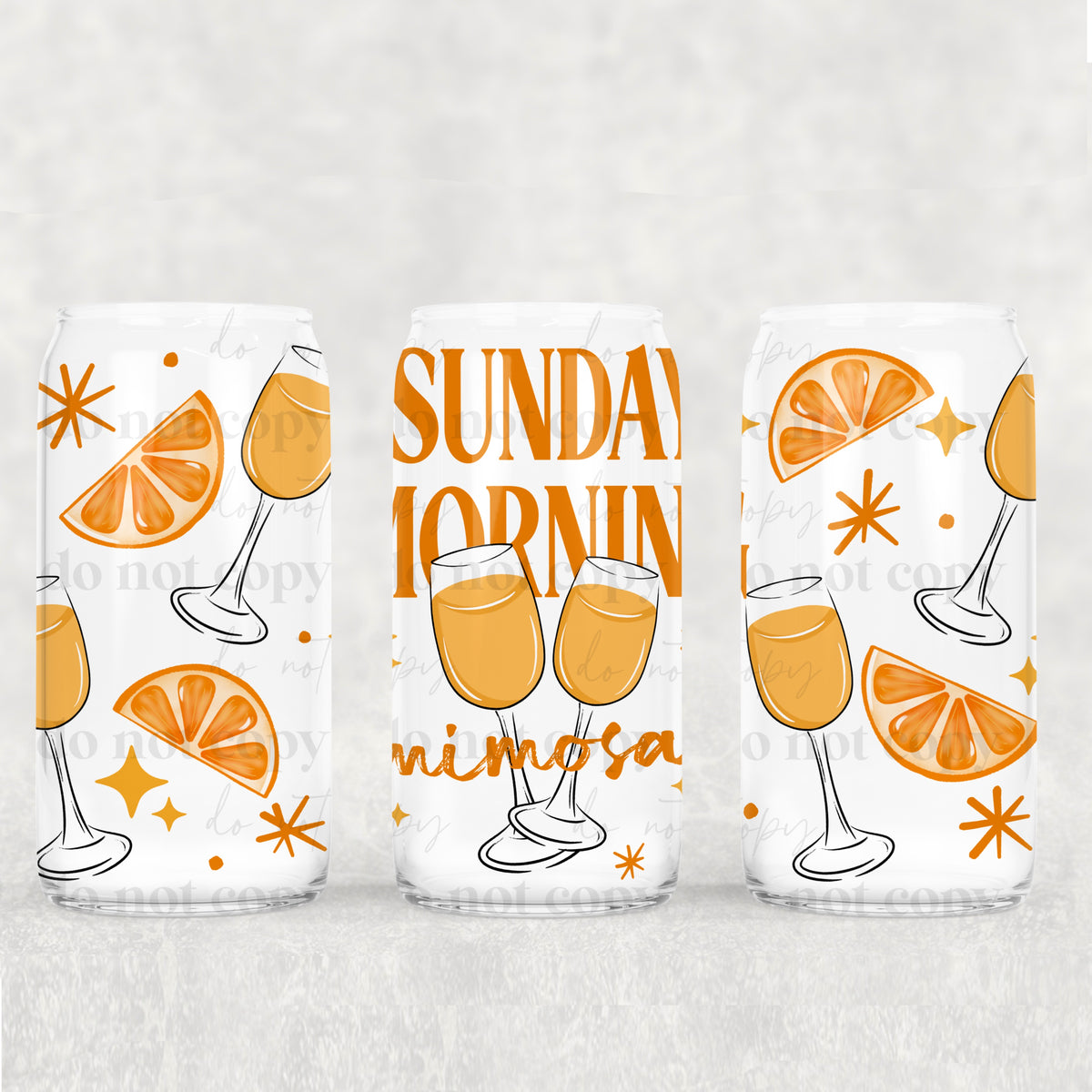 Sunday Mimosas 16oz Glass Wrap