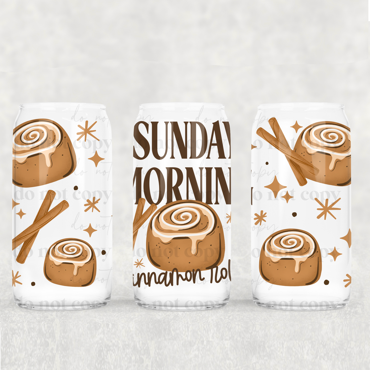 Sunday Cinnamon Rolls 16oz Glass Wrap