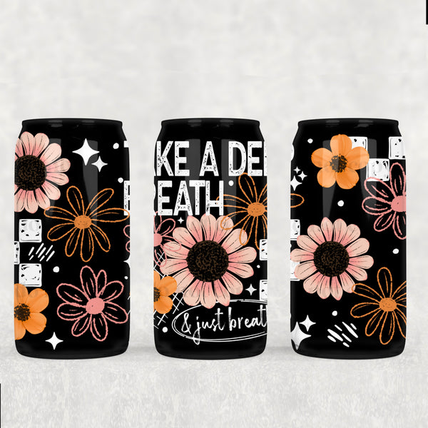 Deep Breath Florals 16oz Glass Wrap