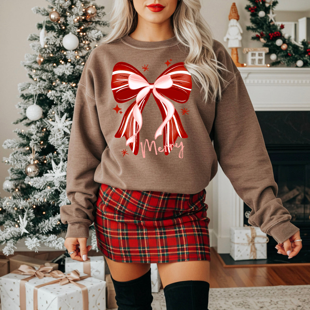 Pink & Red Merry Bow PNG