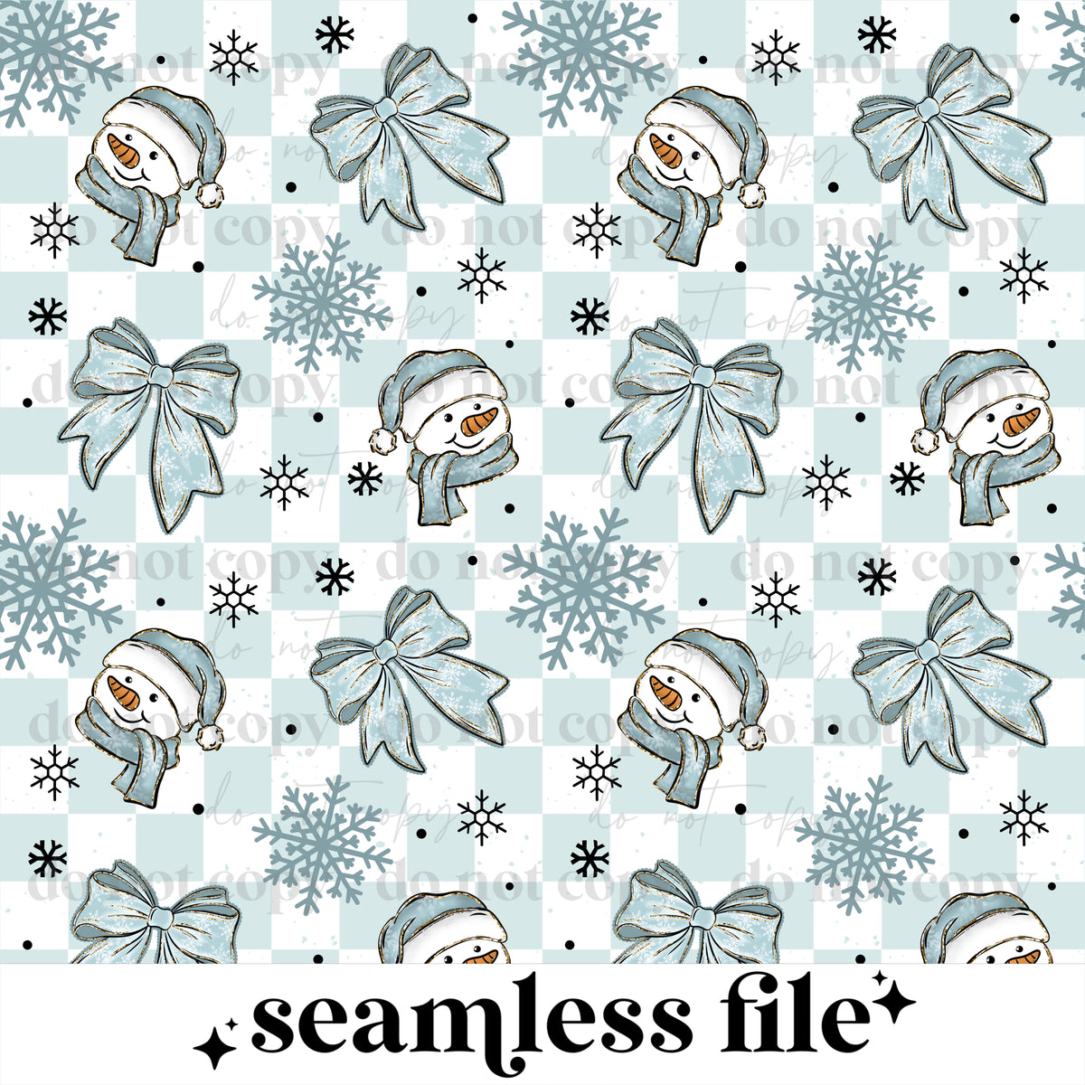 Let It Snow Snowman Bow Seamless