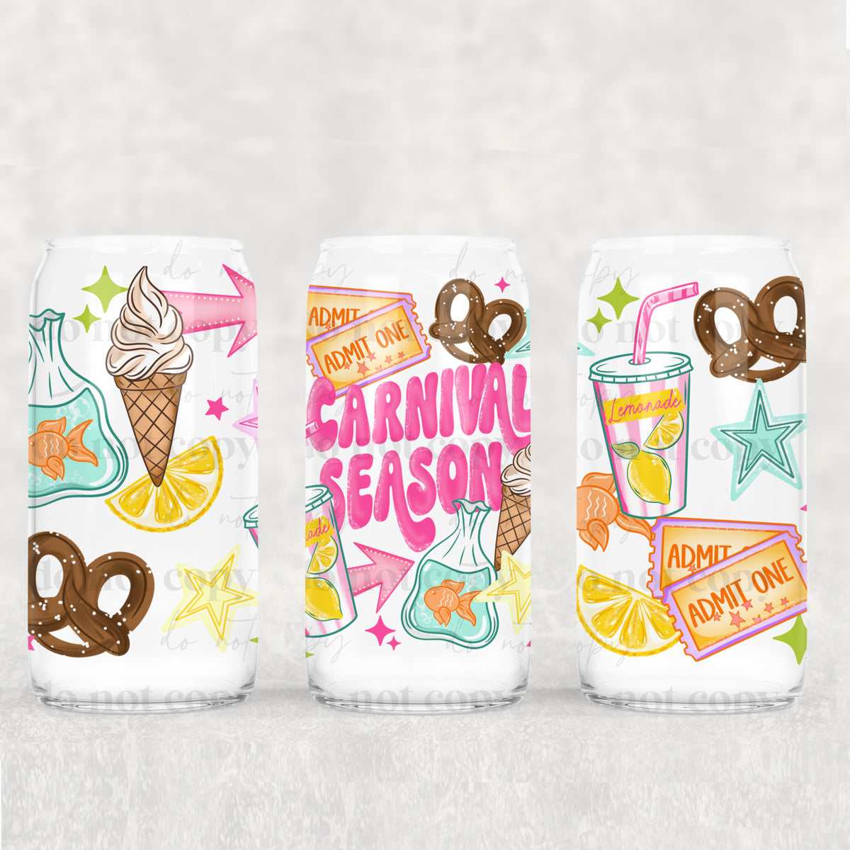 Carnival Season 16oz Glass Wrap