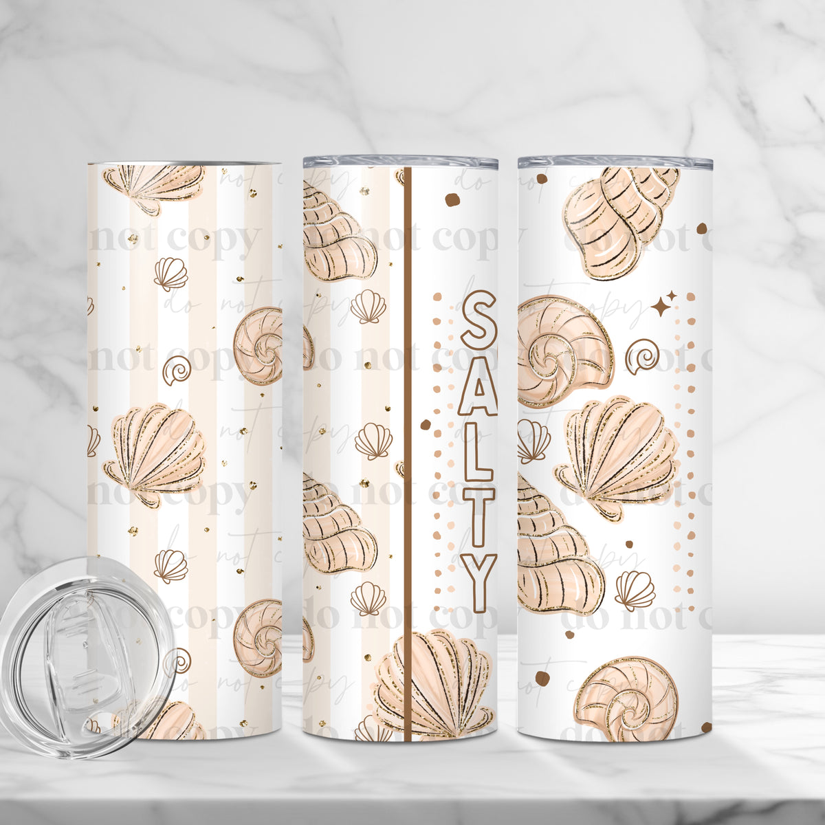 Tan Salty Shells Tumbler Wrap