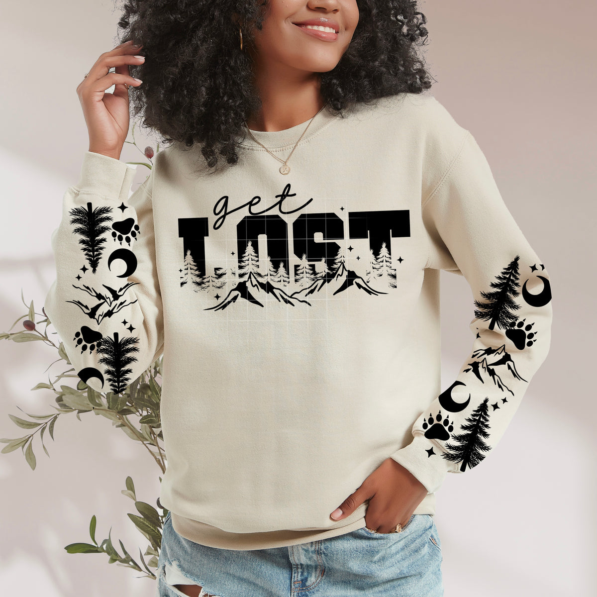 Get Lost w/ Sleeves Single Color PNG