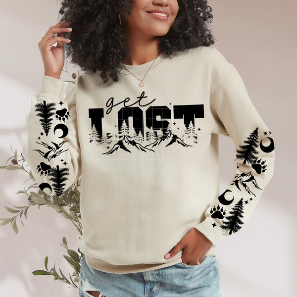 Get Lost w/ Sleeves Single Color PNG