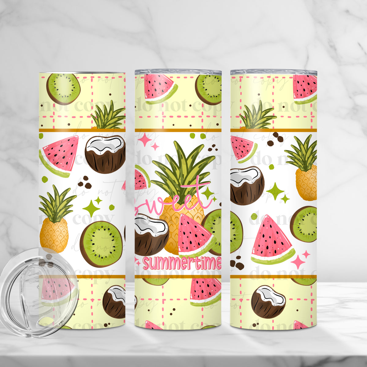 Sweet Summertime Fruits Tumbler Wrap