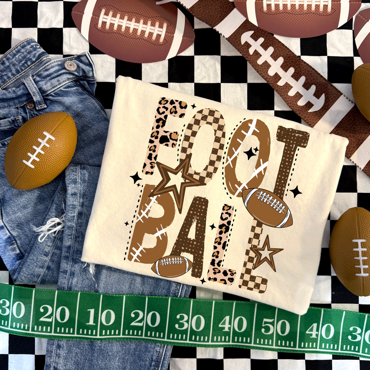 Football Patterned Letters PNG