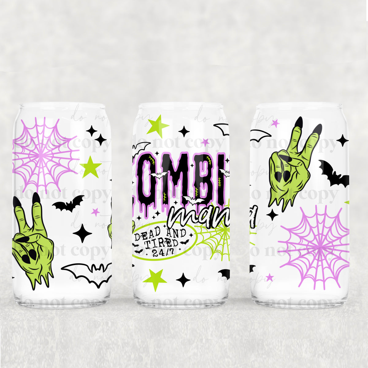 Zombie Mama 16oz Glass Wrap