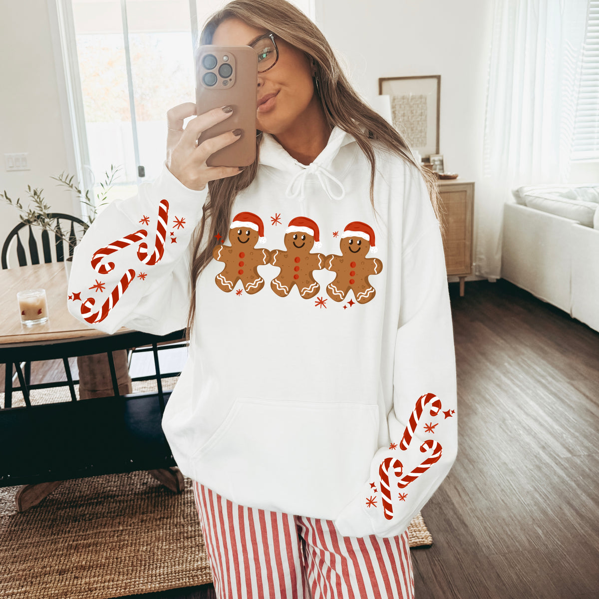 Gingerbread Candy cane w/ Sleeves PNG