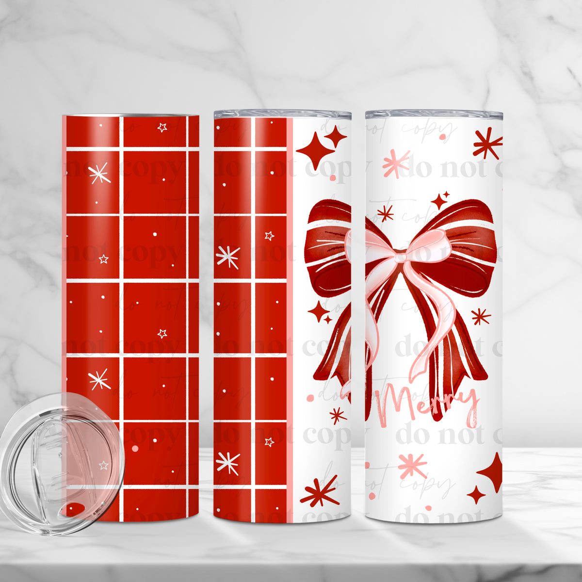 Merry Bow 20oz Tumbler Wrap