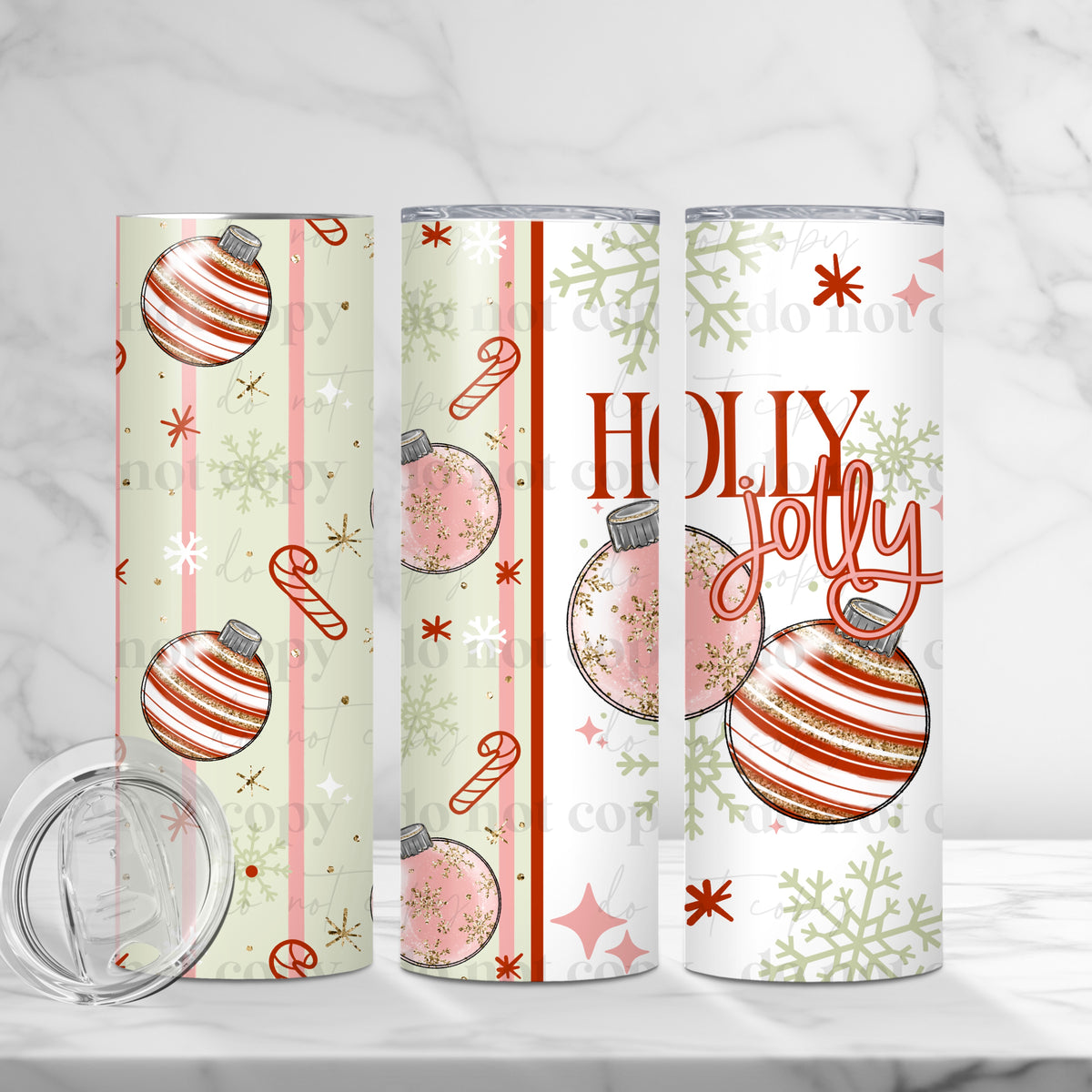 Holly Jolly 20oz Tumbler Wrap