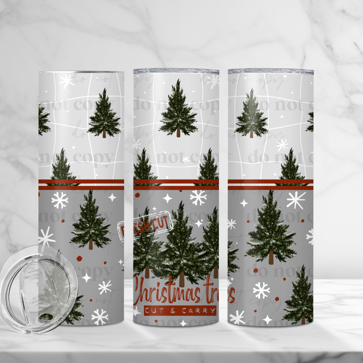 Fresh Cut Christmas Trees 20oz Tumbler Wrap