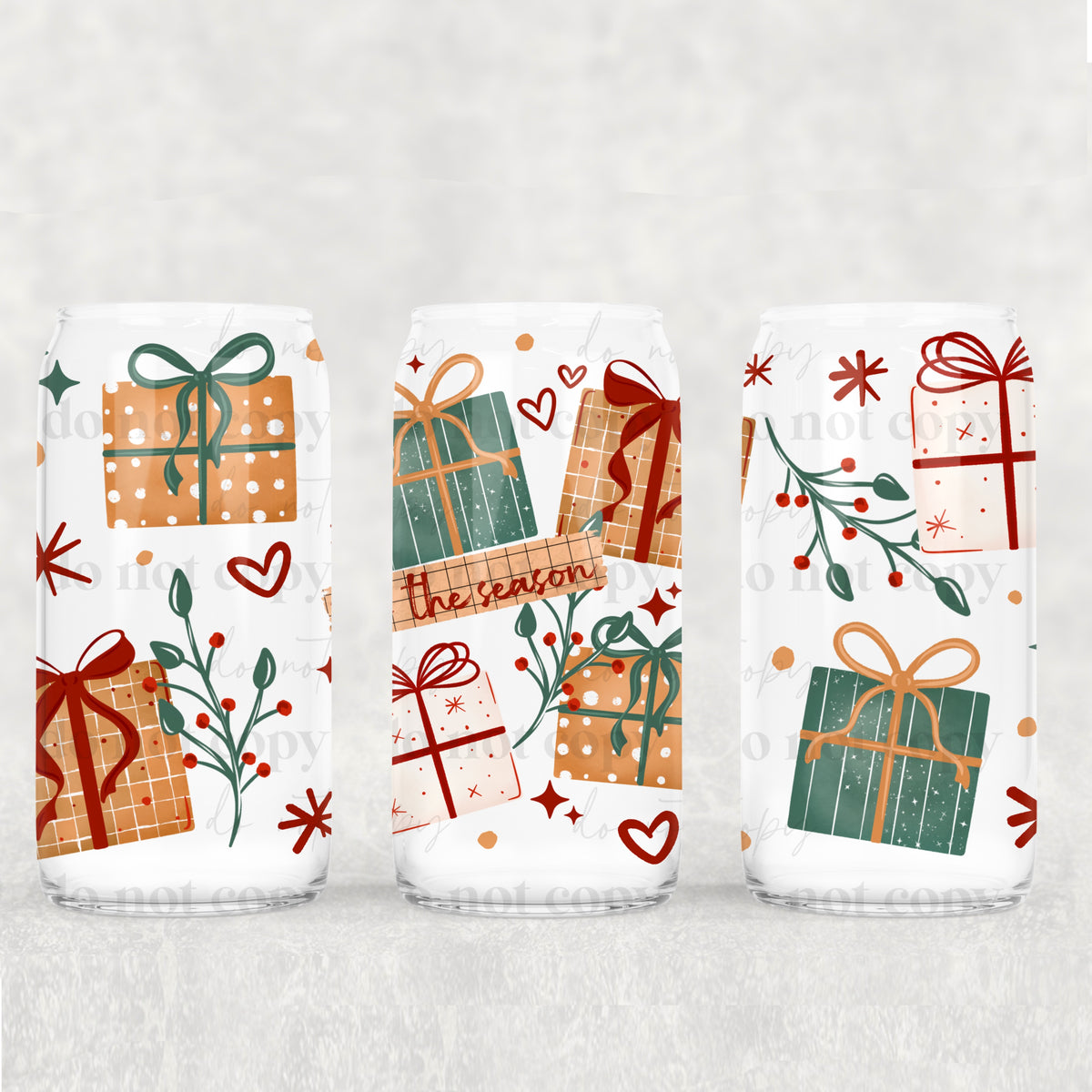 Tis The Season Gifts 16oz Glass Wrap